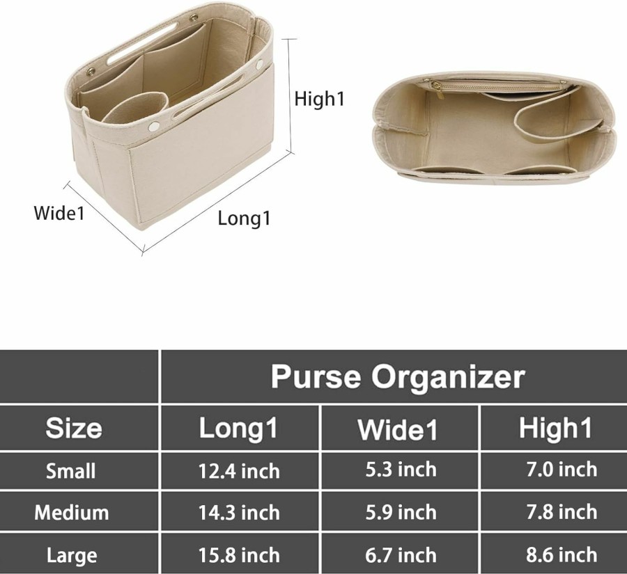 DOIAPUOS Doiapuos Purse Organizer Insert For Longchamp Le Pliage M Handbag Insert (Beige, Medium) | Handbag Accessories