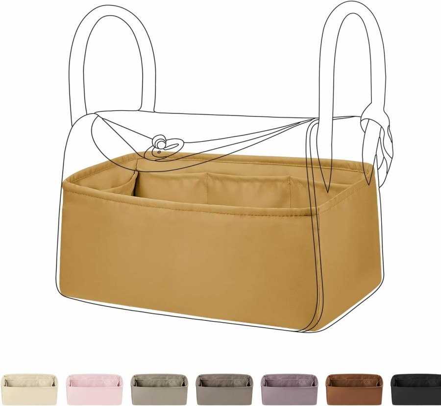 DGAZ Dgaz Purse Organizer Insert,Silk Bag Organizer,Luxury Handbag & Tote Shaper Fits Lindy 19/26/30/34 Bags(Gold,Ld26) | Handbag Accessories