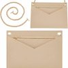 WADORN Wadorn 1 Set Purse Organizer Insert Conversion Kit With Gold Chain, 8.66X6.1 Big Felt Envelope Bag Organizer Insert Women Clutches Bag Insert Inner Pouch Accessories For Ysl Uptown Pochette, Beige | Handbag Accessories