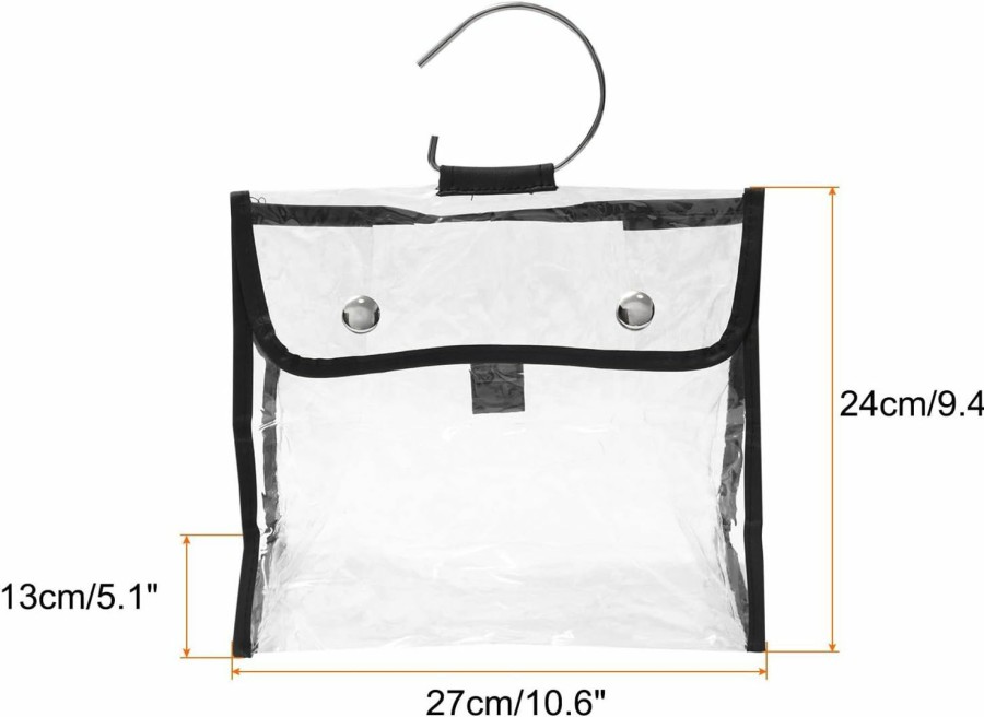 PATIKIL Patikil Handbag Dust Bags, Clear Purse Storage Organizer Pvc Dustproof Handbag Cover Transparent Purse Protector (Black Border, M) | Handbag Accessories