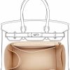 Doxo Doxo Purse Organizer Insert For H Birkin 25/30 Bags,Felt Tote Bag Organizer With Bottle Holder,Zipper Design,2 Colors (Beige, Bk25) | Handbag Accessories