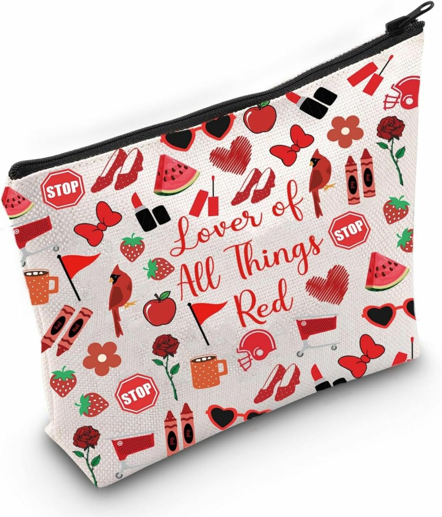 TSOTMO Tsotmo Red Series Gift Lover Of All Things Red Makeup Bag For Red Lovers Red Bag Women Red Stuff (Things Red) | Handbag Accessories