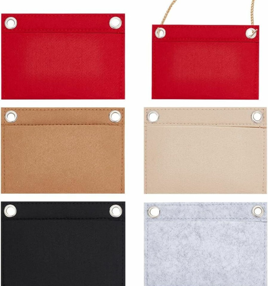 WADORN Wadorn 5 Colors Felt Purse Organizer Insert, Rectangle Envelope Crossbody Conversion Kit With Eyelets Women Clutch Pouches Divider Insert Inner Bag In Bag Pouch Insert, 8.07X4.13 Inch | Handbag Accessories