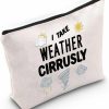 LEVLO Levlo Meteorology Cosmetic Make Up Bag Meteorologist Gift I Take Weather Cirrusly Makeup Zipper Pouch Bag For Friend Family (I Take Weather) | Handbag Accessories