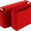 Generic Felt Purse Organizer 2 Packs In One Set Fit Neonoe Noe Series, Bag Organizer Insert With Zipper (Red) | Handbag Accessories