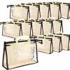 TAICHEUT Taicheut 18 Pack 3 Sizes Clear Handbag Storage, Clear Purse Protector Bag With Zipper And Handle Purse Storage Dust Bags For Closet, Beige And Clear | Handbag Accessories