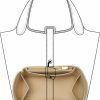 Doxo Doxo Purse Organizer Insert,Felt Handbags Dividers With Zippers,Tote Bag Organizer Fit H Picotin 18,22 Bags,3 Colors,2 Sizes.(Large,Beige) | Handbag Accessories