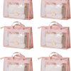 YEWIN Dust Bags For Handbags - Handbag Storage Organizer Dust Bags For Moisture Proof Dust Cover With Zipper And Handle(Pink-Xxl) | Handbag Accessories