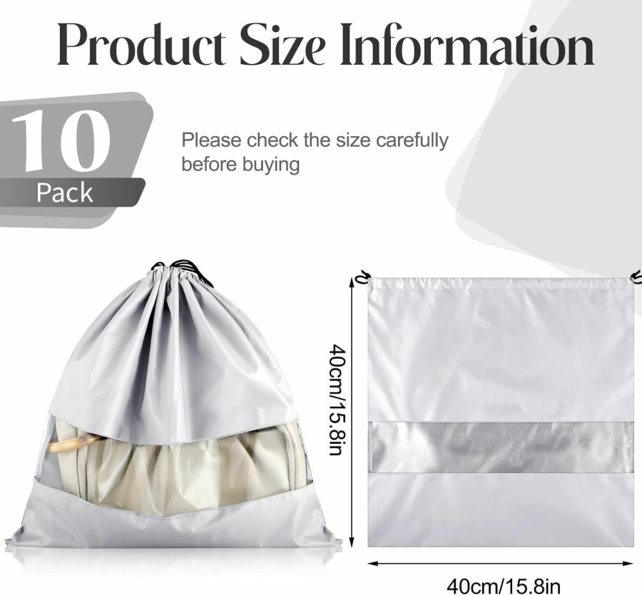 Woanger Woanger 10 Pieces Dust Bags For Handbags Dustproof Drawstring Bag Clear Window Dust Cover Storage Bags Small Middle Handbag Purse Organizers, 15.8 X 15.8 Inch | Handbag Accessories