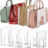 Lnrueg Lnrueg 2Pcs Plastic Purse Organizers, 4-Slot 5.71 X 12.8 X 5.12-Inches Clear Plastic Handbag Organizers For Bags, Clutches, Wallets, Wristlets, Space-Saving Bedroom And Cabinet Organization | Handbag Accessories