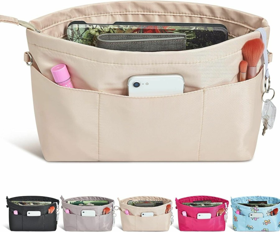 Vercord Vercord Premium Nylon Purse Organizer Tote Handbag Insert Organizers Bag In Bag Zipper 13 Pockets 5 Sizes | Handbag Accessories