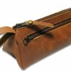 Leatherise Leatherise Leather Zipper Closure Pouch- Handcrafted Genuine Leather Organizer Bag For Men & Women Triangular(Brown) | Handbag Accessories