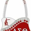 Alpha Industries Delta Sigma Theta Silver Trendy Purse Hanger With Rhinestones Across | Handbag Accessories