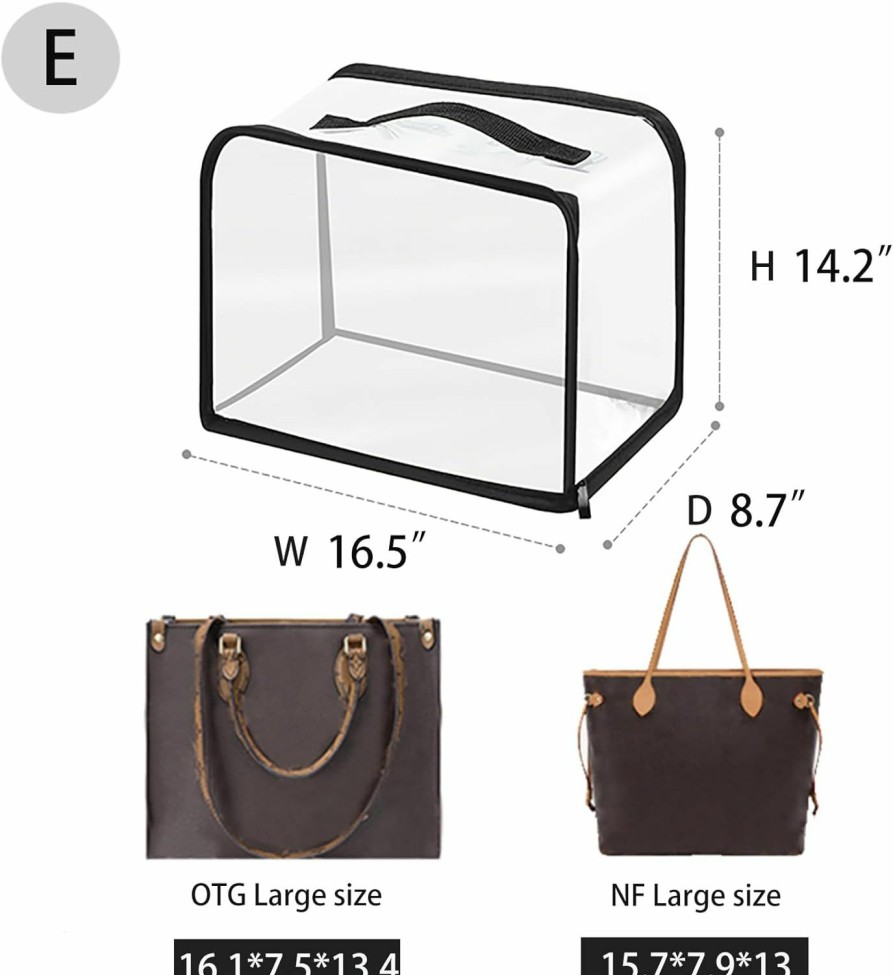 OAikor Oaikor Dust Bags For Handbags & Tote,Purse Clear Storage Organizer With Zipper,4 Sizes(Transparent-Xxl) | Handbag Accessories