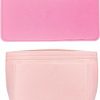 AMIJOUX Amijoux Pink Felt Bag Organizer Insert Purse Organizer, Bag Organizers For Handbags With Zipper Pockets, Bag In Bag Organizer With Base Shaper For Speedy Neverfull Tote | Handbag Accessories