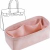 LOUKAYCCI Loukaycci Purse Organizer Insert Velvet Luxury Handbag Tote Fits Birkin25/30/35/40 Bags (Pink, Bk35) | Handbag Accessories