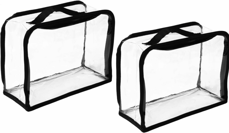 PATIKIL Patikil Handbag Dust Bags, 2 Pack Clear Purse Storage Organizer L Size Pvc Dustproof Handbag Cover Transparent Purse Protector, Black | Handbag Accessories