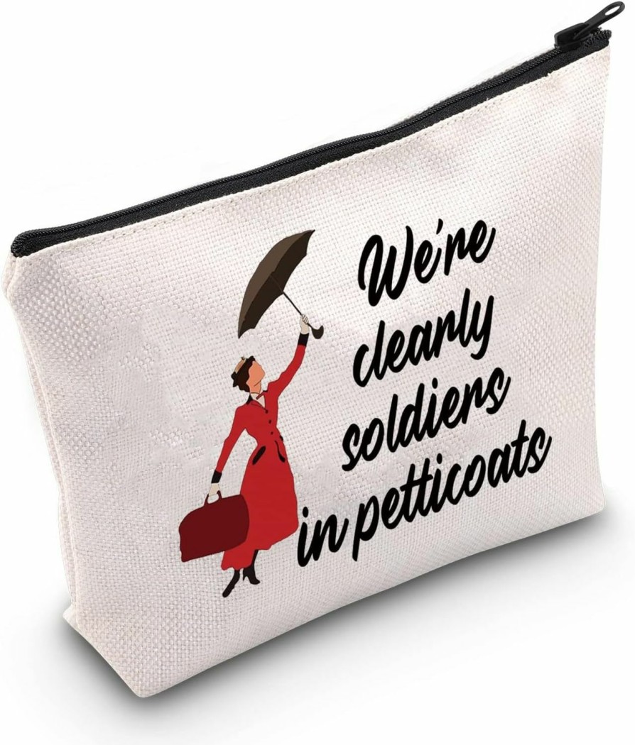 LEVLO Levlo Women Empowerment Election Gifts We'Re Clearly Soldiers In Petticoats Makeup Bags Feminism Travel Case(Clearly Soldiers) | Handbag Accessories