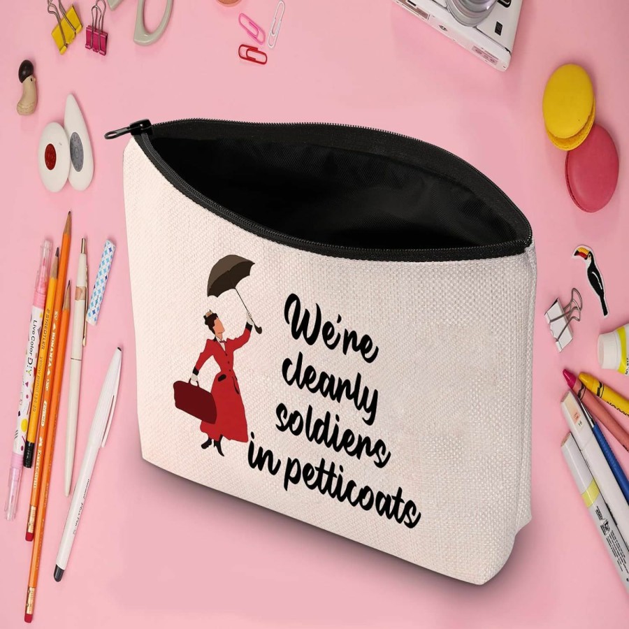 LEVLO Levlo Women Empowerment Election Gifts We'Re Clearly Soldiers In Petticoats Makeup Bags Feminism Travel Case(Clearly Soldiers) | Handbag Accessories