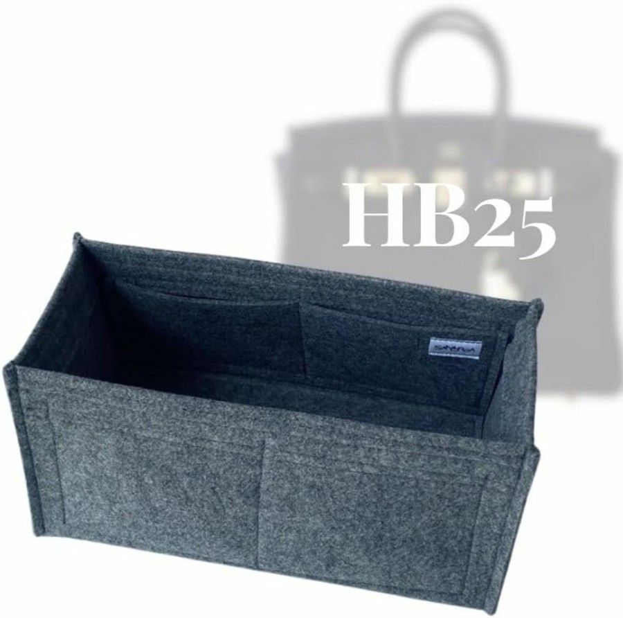 SAMORGA Samorga (2-31/ Hb25-U H-Birkin 25 Bag Organizer Insert Innerbag (2Mm Gray) | Handbag Accessories