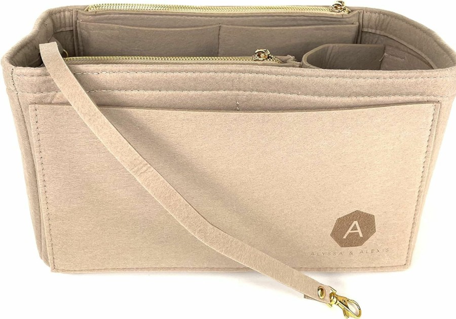 Alyssa & Alexis Purse Organizer Insert, Handbag Organizer, Felt Bag Organizer For Speedy, Neverfull, Nano Luggage, Le Pliage Backpack, 2 Colors 4 Sizes (Beige, Xl) | Handbag Accessories